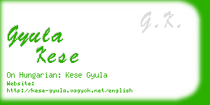 gyula kese business card